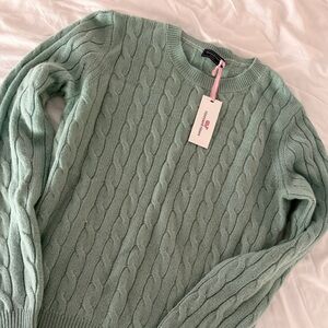 Vineyard Vines Sage Green Cable Knit Sweater